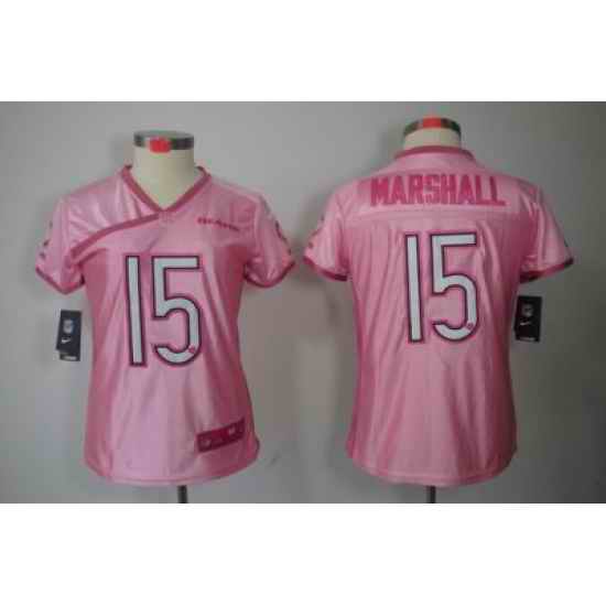 Nike Women Chicago Bears #15 Brandon Marshall 2012 LOVE Pink Color Elite Jerseys